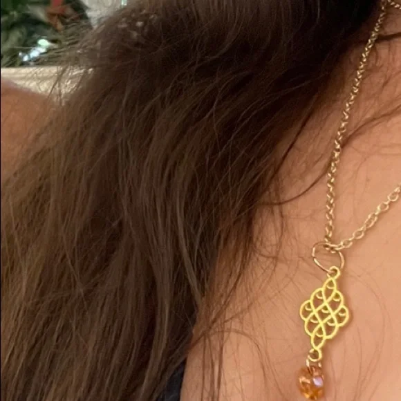 New “Forever” 18K Plated Gold Double Layer Choker Necklace - Picture 3 of 3